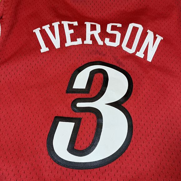 Adidas Allen Iverson Philadelphia 76ers Phila Jersey Red L +2 2007-09 Rare HTF - Picture 10 of 11